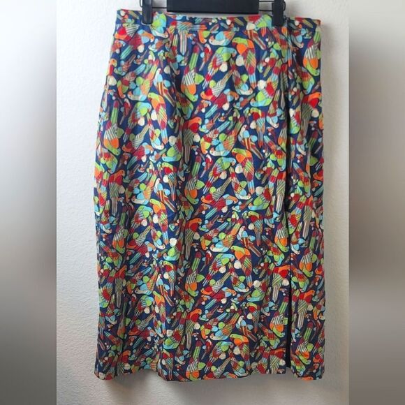 TERRY LEWIS Parrot Print Skirt - Picture 1 of 8